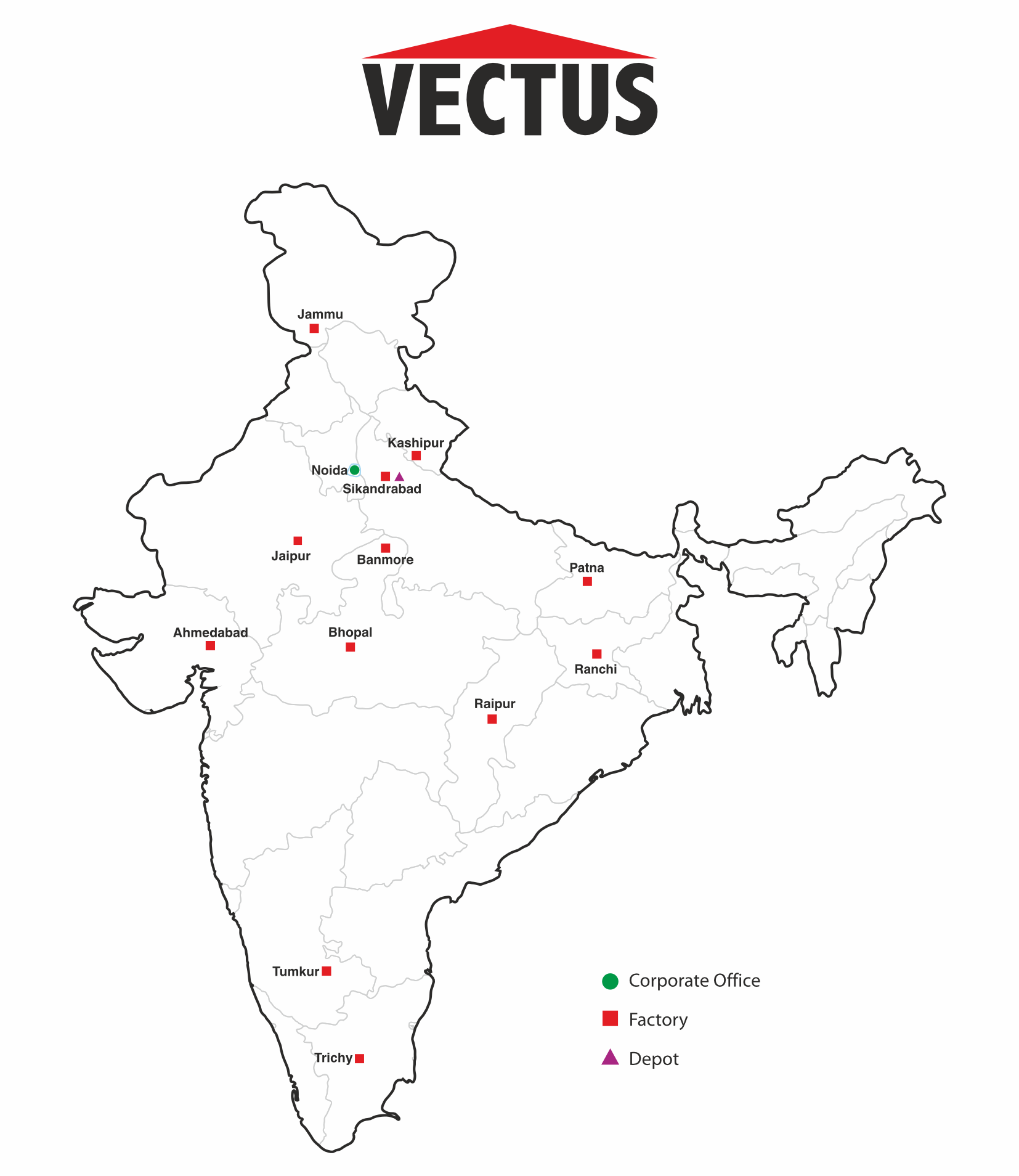Our Footprints Across India - Vectus