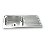 Silk Single Bowl Kitchen Sink with Drain Board